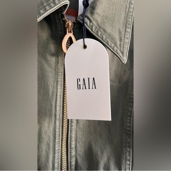 NWT Cult Gaia x Gap Army Green Barrel Zip-Up Dress Medium - Picture 3 of 4